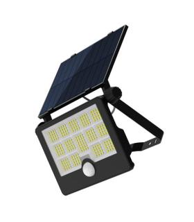 Elbat Foco Solar LED 50W - 3600LM - Luz Fria 6500K - Sensor de Movimiento - Deteccion de 3 a 5 Metros - IP65