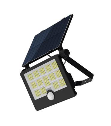 Elbat Foco Solar LED 50W - 3600LM - Luz Fria 6500K - Sensor de Movimiento - Deteccion de 3 a 5 Metros - IP65