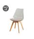 Muvip Pack 2 Sillas Design D1000 - Patas Macizas de Madera - Cojin Acolchado en la Base - Color Blanco/Marron