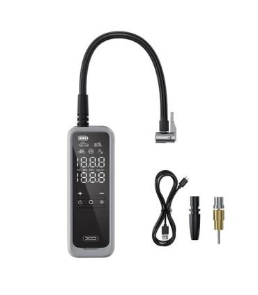 XO CZ018 Inflador de Aire Portatil - Pantalla LCD - 3 Bocas - Powerbank 5000Mah - Linterna