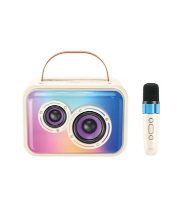 XO F54 Altavoz Karaoke - Bluetooth 5.3 - 20W - Funcion TWS - Microfono Inalambrico - Bateria 1800mah - Color Blanco