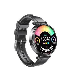 XO GT4 Mini Reloj Smartwatch Pantalla Redonda 1.32" AMOLED - Multideporte - Monitoreo del Sueño - Llamadas BT - IP68 - Color Neg