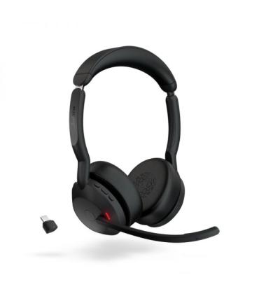 Jabra Evolve2 55 MS Auriculares Estero Link 380 con Microfono - Bluetooth - USB-C - Cancelacion de Ruido - Diadema Ajustable ..