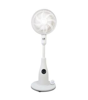 Muvip Ventilador de Pie 80W 8 Aspas - 7 Velocidades - Nebulizador - Funcion de Oscilacion - Luz LED - Color Blanco