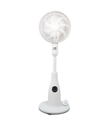 Muvip Ventilador de Pie 80W 8 Aspas - 7 Velocidades - Nebulizador - Funcion de Oscilacion - Luz LED - Color Blanco