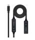 Nanocable Cable Prolongador USB-C 3.2 Macho a USB-C 3.2 Hembra - 10 Metros - Amplificador - Color Negro