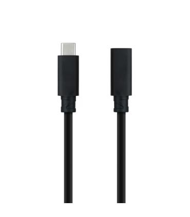 Nanocable Cable Prolongador USB-C 3.2 Macho a USB-C 3.2 Hembra - Gen2x2 20Gbp - 100W 5A - 4K 60Hz - 1.5 Metros - Color Negro