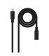 Nanocable Cable Prolongador USB-C 3.2 Macho a USB-C 3.2 Hembra - Gen2x2 20Gbp - 100W 5A - 4K 60Hz - 2 Metros - Color Negro