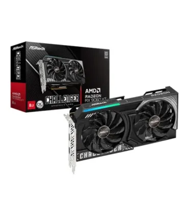 VGA ASROCK RX9060XT CL 8GO,AMD,RX9060XT,8GB,GDDR6,128BIT,2HDMI+2DP (3 VENTILADORES