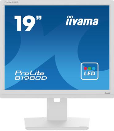 MONITOR IIYAMA 19" B1980D-W5, 1280 x 1024, 60HZ, 5 MS, VGA, DVI, REG ALT, GIRO, INCL, PIVOT, BLANCO