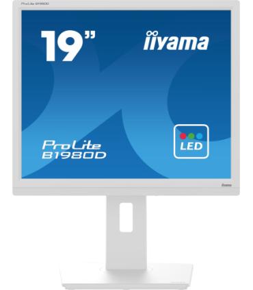 MONITOR IIYAMA 19" B1980D-W5, 1280 x 1024, 60HZ, 5 MS, VGA, DVI, REG ALT, GIRO, INCL, PIVOT, BLANCO