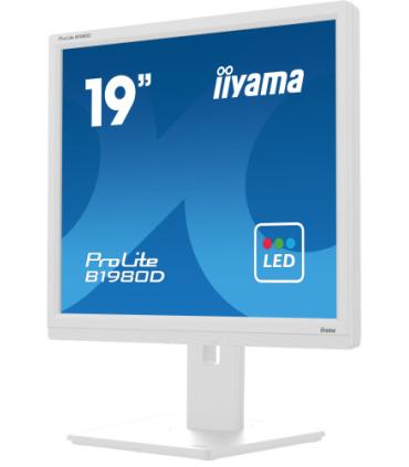 MONITOR IIYAMA 19" B1980D-W5, 1280 x 1024, 60HZ, 5 MS, VGA, DVI, REG ALT, GIRO, INCL, PIVOT, BLANCO