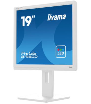 MONITOR IIYAMA 19" B1980D-W5, 1280 x 1024, 60HZ, 5 MS, VGA, DVI, REG ALT, GIRO, INCL, PIVOT, BLANCO