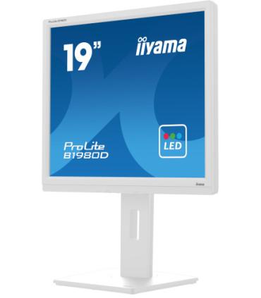 MONITOR IIYAMA 19" B1980D-W5, 1280 x 1024, 60HZ, 5 MS, VGA, DVI, REG ALT, GIRO, INCL, PIVOT, BLANCO