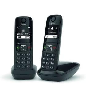 Gigaset AS690 Duo Telefono Inalambrico Dect + 1 Supletorio - Pantalla en B/N - Control de Volumen - Gran Autonomia