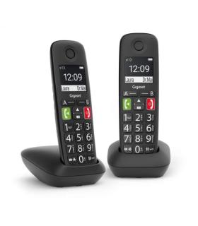 Gigaset E290 Duo Telefono Inalambrico Dect + 1 Supletorio - Pantalla Grande en B/N - Teclas con Numeros Grandes - Volumen con Fu