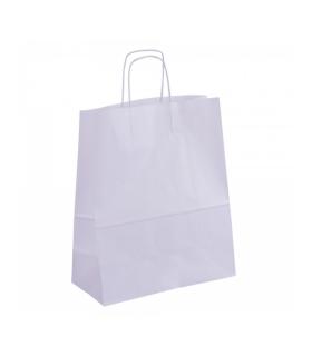 Apli Pack de 50 Bolsas Kraft - Alta Resistencia - Asas Rizadas - Reutilizables y Reciclables - Color Blanco