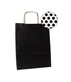 Apli Pack de 50 Bolsas Kraft - Alta Resistencia - Asas Rizadas - Reutilizables y Reciclables - Color Negro