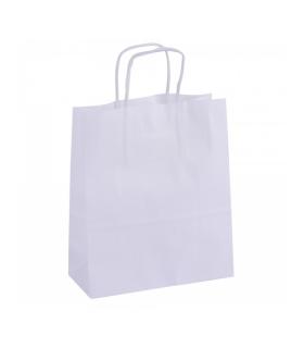Apli Pack de 50 Bolsas Kraft - Alta Resistencia - Asas rizadas - Reutilizables y reciclables - Color Blanco