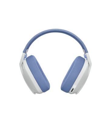 Logitech G435 Auriculares Gaming Inalambricos - Diadema Ajustable - Bluetooth LightSpeed - 2 Microfonos - Blanco Crudo y Lila