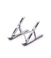 Urban Factory Ergo Soporte para Portatil - 6 Niveles de Altura - Plegable - Bolsa para Guardar el Soporte - Color Plata