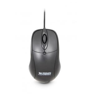 Urban Factory Raton con Cable USB - 800dpi - Uso Ambidiestro - Color Negro