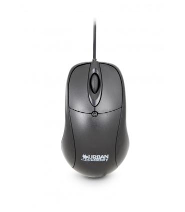 Urban Factory Raton con Cable USB - 800dpi - Uso Ambidiestro - Color Negro