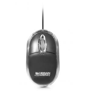 Urban Factory Raton con Cable USB - 800dpi - Uso Ambidiestro - Color Negro