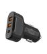 Urban Factory Powee Cargador de Coche 30W - 2 Puertos USB-A + 1 puerto USB-C - Color Negro