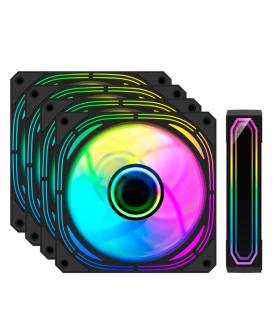 Coolbox Infinity Pro Kit 4 Ventiladores ARGB - Efecto Tunel de Infinito - Silencioso - Rodamiento Hidraulico - Gran Flujo de Air