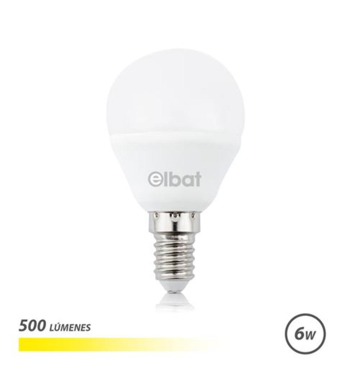 Elbat Bombilla LED G45 6W 500LM E14 Luz Calida - 3000K - Color Blanco