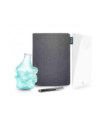 Urban Factory Greenee Pack Funda, Lapiz y Cristal Templado para Ipad - 7ª, 8ª y 9ª Generacion - 10.2" - Ecologico - Color Gris