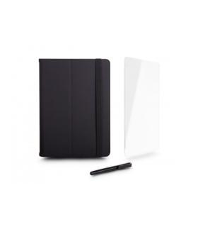 Urban Factory Cyclee Pack Funda, Lapiz y Cristal Templado Universal para Tablet de 10.5" - Fabricada en PU Reciclado - Color Neg