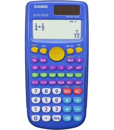 Casio FX-55 Plus Calculadora Cientifica Pantalla LCD 12 Digitos - 240 Funciones - Funcion de Potencia (Cuadrado), Calculo Expone