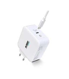 Urban Factory Cyclee Cargador de Pared USB-C GaN de 100W - Diseño Ecologico - Cable USB-C/USB-C de 2m - Color Blanco
