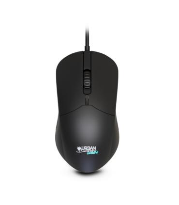 Urban Factory Cyclee Raton con Cable - 1200dpi - Conexion USB-A - Adaptador a USB-C - Uso Ambidiestro - Color Negro