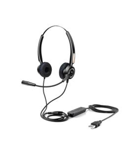 Urban Factory Movee Auriculares Supraaurales de Diadema - Mando a Distancia - Conexion USB-A Plug & Play - Color Negro