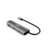 Urban Factory Hubee HUB 4 en 1- USB-C Macho - USB-A/USB-C/HDMI Hembra - 100W PD - Color Gris Metal