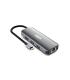 Urban Factory Hubee HUB 7 en 1 - USB-C Macho - USB-A/HDMI/RJ45/USB-C Hembra - 100W PD - Color Gris Metal