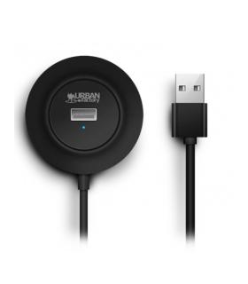 Urban Factory Minee HUB 4 en 1 - USB-A Macho - 4xUSB-A Hembra - Color Negro