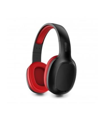 Urban Factory Movee Auriculares Supraaurales de Diadema - Bluetooth 5.1 - Recargables - Color Negro / Rojo