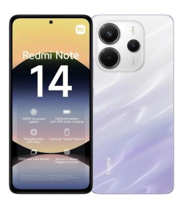 Xiaomi Redmi Note 14 Smartphone Pantalla AMOLED 6.67" - 6GB - 128GB - Camara Principal 108MP - Bateria 5500mAh - HyperCharge 33W
