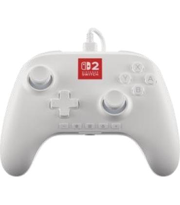 PowerA Lumectra Mando con Cable para Nintendo Switch 2 - Efecto Hall - Iluminacion RGB - Color Blanco