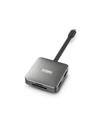 Urban Factory Hubee Light Mini HUB - USB-C Macho - USB-A/HDMI/SD/MSD Hembra - 100W PD - Color Gris Metal