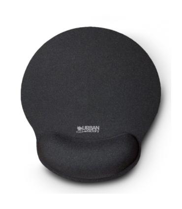 Urban Factory Softee Alfombrilla Raton Ergonomica con Reposamuñecas - Base Antideslizante - Medidas 25*22cm - Color Negro