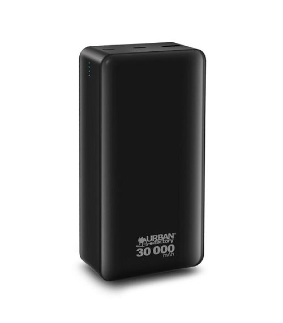 Urban Factory Juicee Max Powerbank 30000mAh - Entrada USB-C - Salida USB-C y USB-A - Color Negro