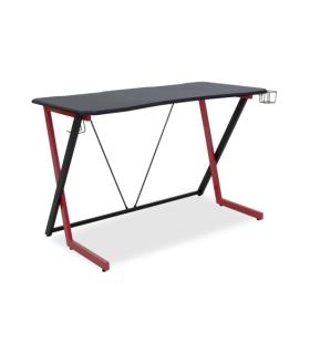 Urban Factory Ergo Mesa Gaming 120x60x75cm - Acabado en Carbono - Espesor 18mm - Gancho para Auriculares y Portavasos - Color Ne