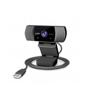 Urban Factory Webee Webcam USB 2Mpx - Full HD 1080P - Enfoque Automatico - Microfono Incorporado - Tapa de Privacidad - Color Ne