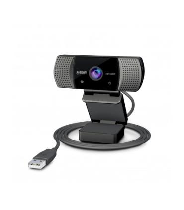 Urban Factory Webee Webcam USB 2Mpx - Full HD 1080P - Enfoque Automatico - Microfono Incorporado - Tapa de Privacidad - Color Ne
