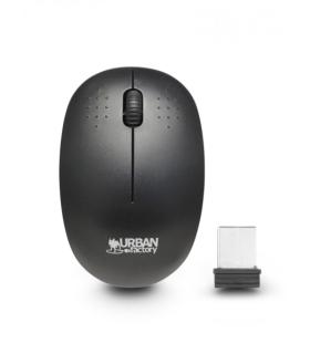 Urban Factory Raton Inalambrico 2.4Ghz - 1000dpi - Receptor USB-A - Adaptador a USB-C - Uso Ambidiestro - Color Negro